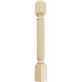 Ekena Millwork 3 3/4"W x 3 3/4"D x 35 1/2"H Hamilton Rope Cabinet Column, Maple COL03X03X35HAMA